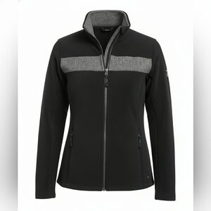 Sporty Large Black Knit Adventure Travel Golf Running Yoga Activewear Jacket